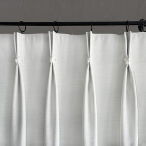 Pinch Pleat linen mix Curtain Knot detail Tape Border Many colors of fabric Lined Panel designer Window treatment french drapery HOT SELL