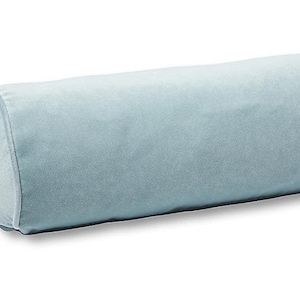 Velvet Bolster Cover light blue designer panel high end sky All Size Available cushion lumbar pillow piping