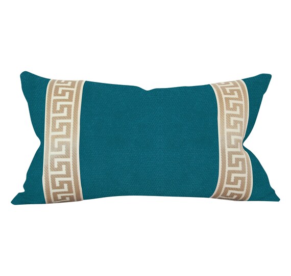 teal and cream throw pillows