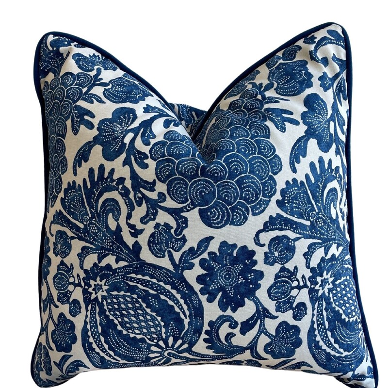 Blue - Set of 2 Hand Batik Print Cotton Pillow Covers 10