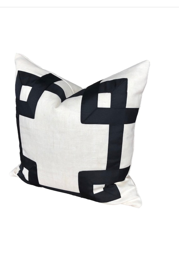 white pillowcase with black trim