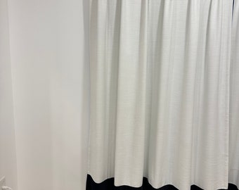 Pinch Pleat linen mix Curtain color block  black velvet blackout Lined Panel designer Window treatment french drapery 100”w 108”L IN STOCK