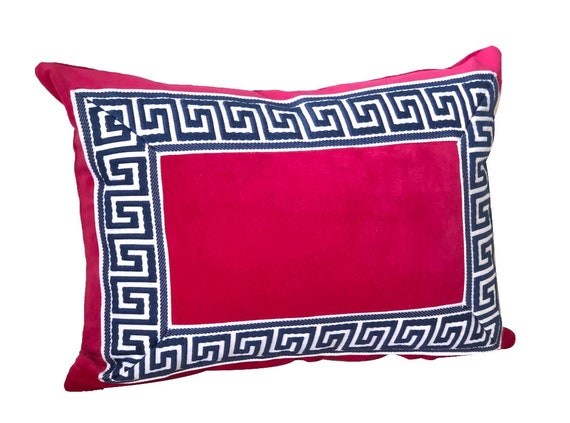 Fuschia velvet pillow sale