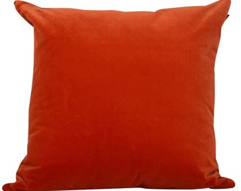 Designer Luxury Velvet Pillow Cover All Size burnt Orange 16" 18" 20" All Sizes lumbar square