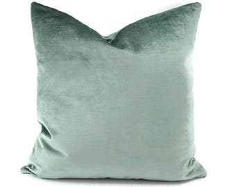 Pillow Cover  Seafoam Green Designer Velvet Pillow Cover decorative  All Size Available 16" 18"