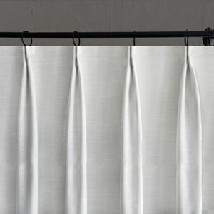 Linen Mix Euro Pinch Pleat curtain Lined Panel designer Window treatment french drapery 10 Colors