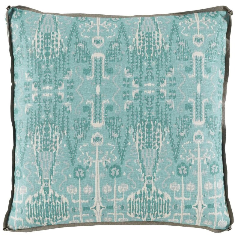 Kravet Ikat tribal Designer Pillow Cover 2 SIDES high end sea Etsy