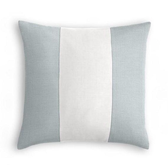 Light Blue And White 100 Italian Linen Colorblock Unique Etsy