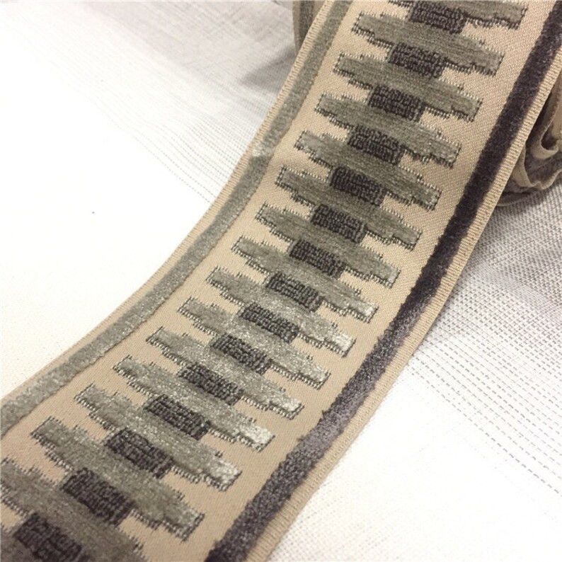 Designer Trim by The Yard Tape taupe beige Velvet Etsy