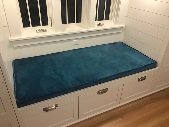Designer Bench Cushion Cover Teal Velvet Fabric Wt Matching Etsy