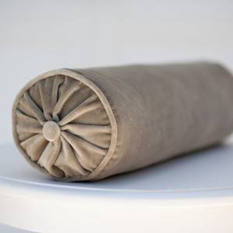 Velvet Bolster Pillow Cover Designer Taupe All Size Available Etsy