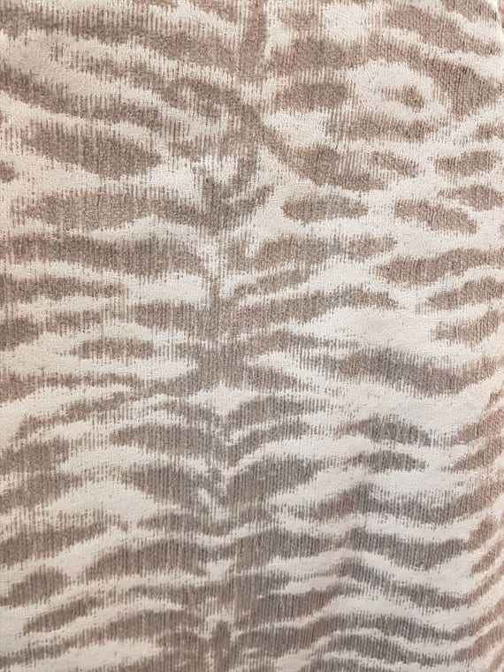 Fabric By The Yard Tiger Woven Texture Taupe Off White Beige Etsy