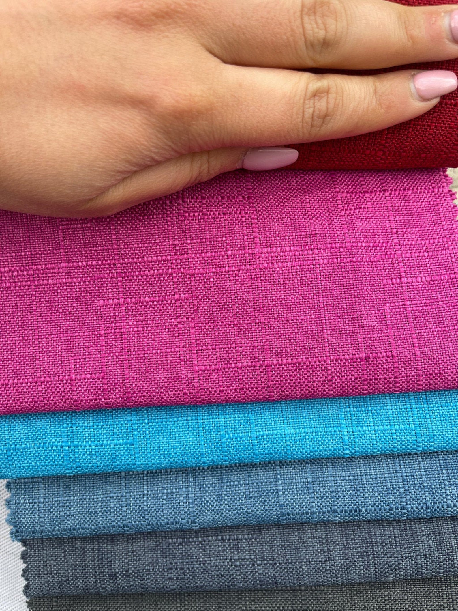 Designer Bench Cushion Cover Performance Faux Linen Fabric Wt Etsy