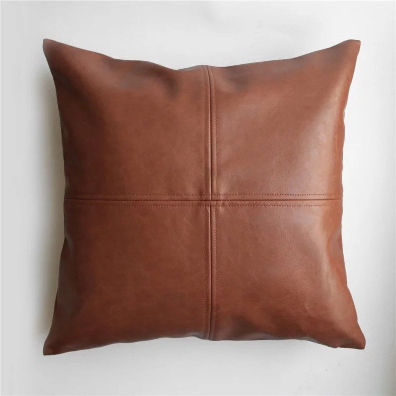 BRAWARM Kissenbezug Aus Kunstleder, 50x50 Cm, Mit Pferde-Stickerei – Deko-Kissen Für Sofa & Bett