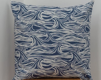 Nautical blue striped cushion 45cm//18in square