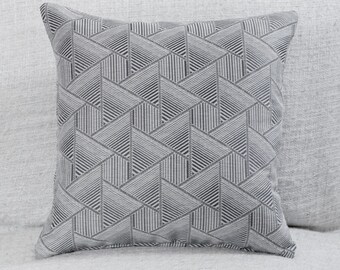 Geometric triangles | Etsy Equlateral Triangle Pillow GREY
