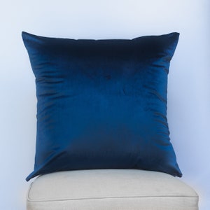 Bella Plain Velvet Extra-Large Cushion. Navy Blue Supersoft Velvet Chenille. Modern and On-trend Home Accessory. 23x23&quot; XL Cushion Cover.