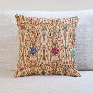 Classic Art Deco Cushion. 17x17" Square Cover. Traditional Mackintosh Style Design. Made from Tapestry Weight Woven Fabric.