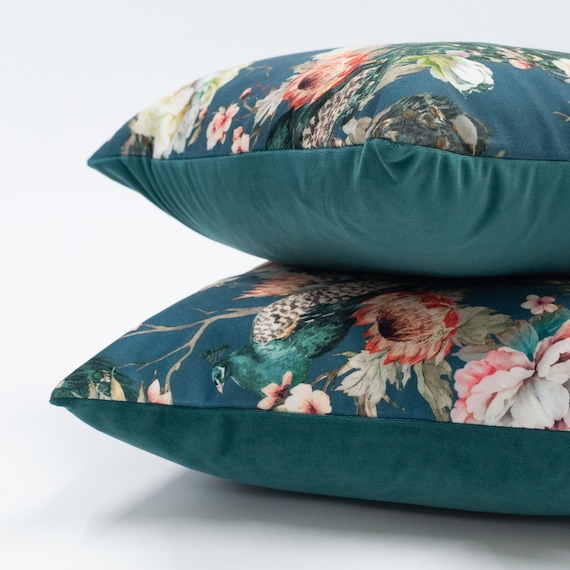 Large top teal cushions