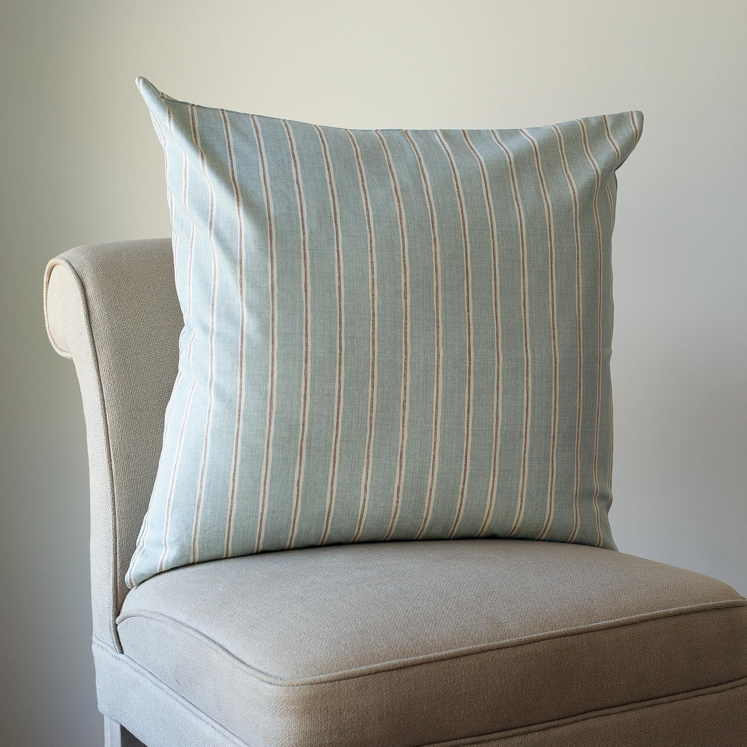 Cambridge Stripe Extralarge Cushion in Duck Egg Blue. Chalk Etsy