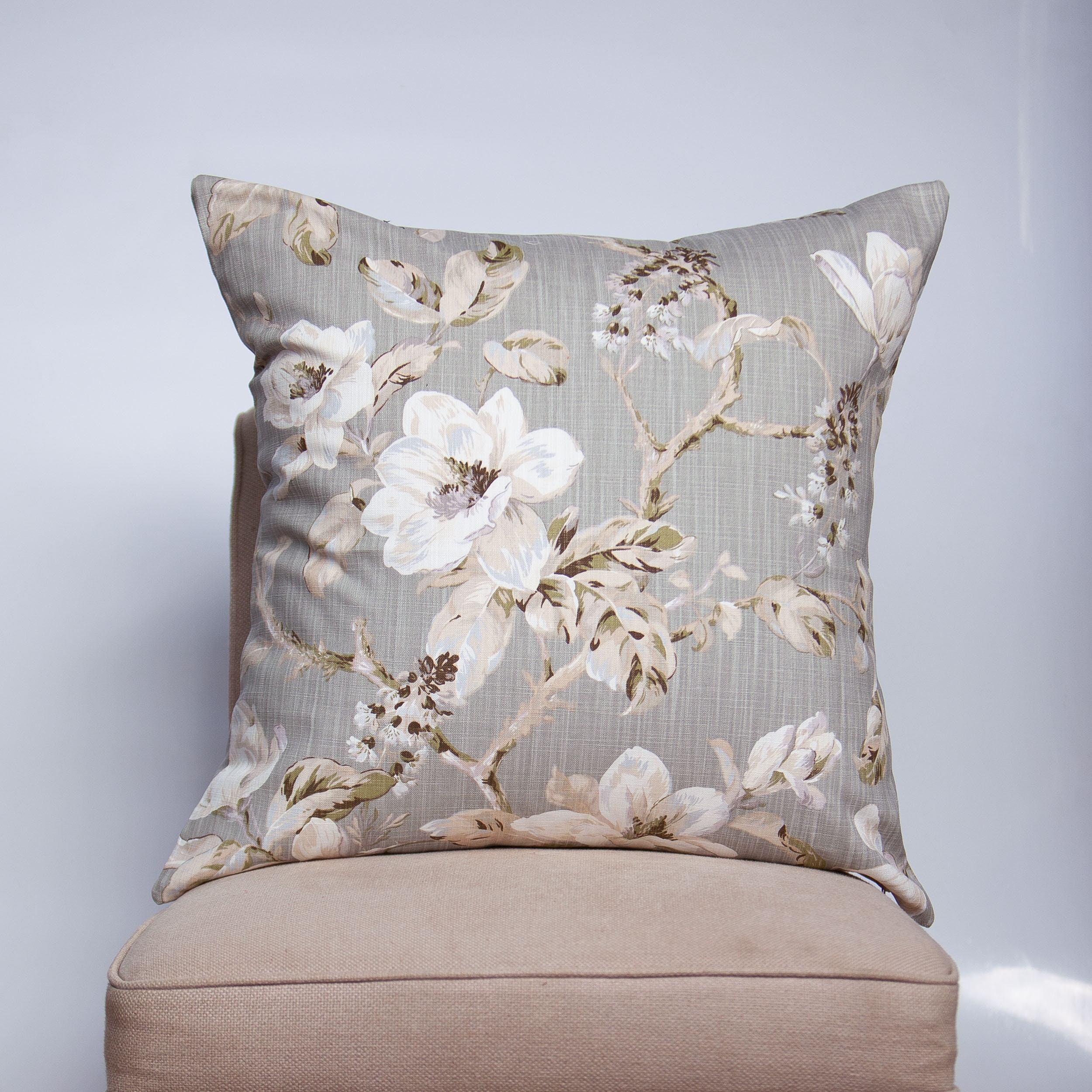 Pink Grey Floral Cushions Etsy UK