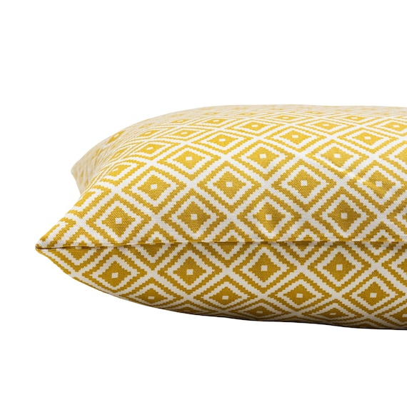 Ikat Kissenbezug 66x66 Cm – Grau-Gelb, Leinen-Baumwolle, Mit Verstecktem Reißverschluss Für Sofa & Deko