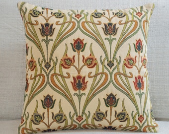 Traditional Art Deco Cushion. 17x17" Square Cover. Classic Mackintosh Style Design. Made from Heavyweight Tapestry Upholstery Fabric.