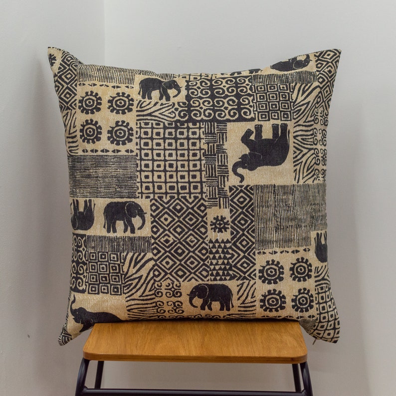 Extra Large Elephant Cushion 23 Square. Colonial Etsy