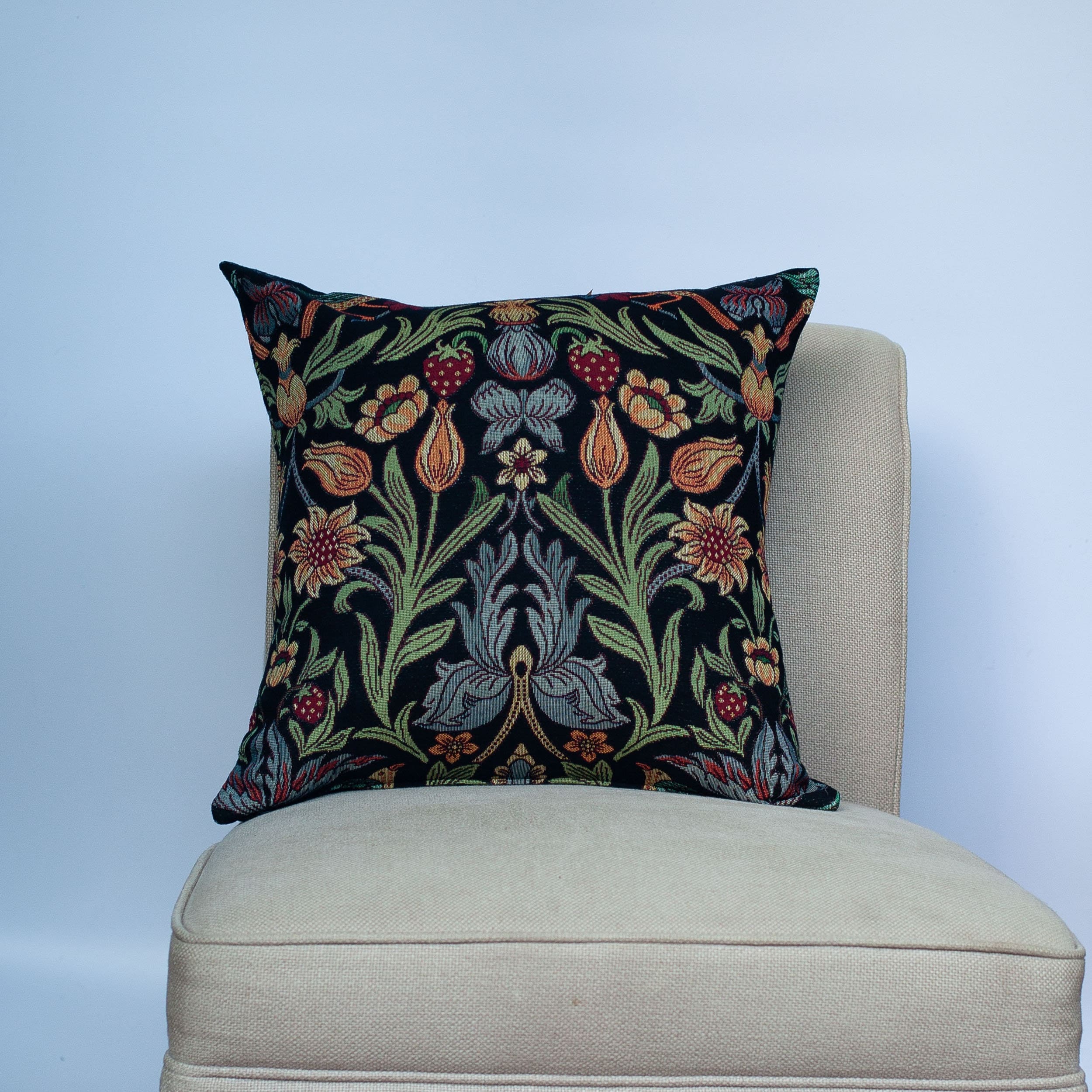 Tapisserie Murale Vintage 122x90 Cm - Motif Floral - Gobelins Français - Coton