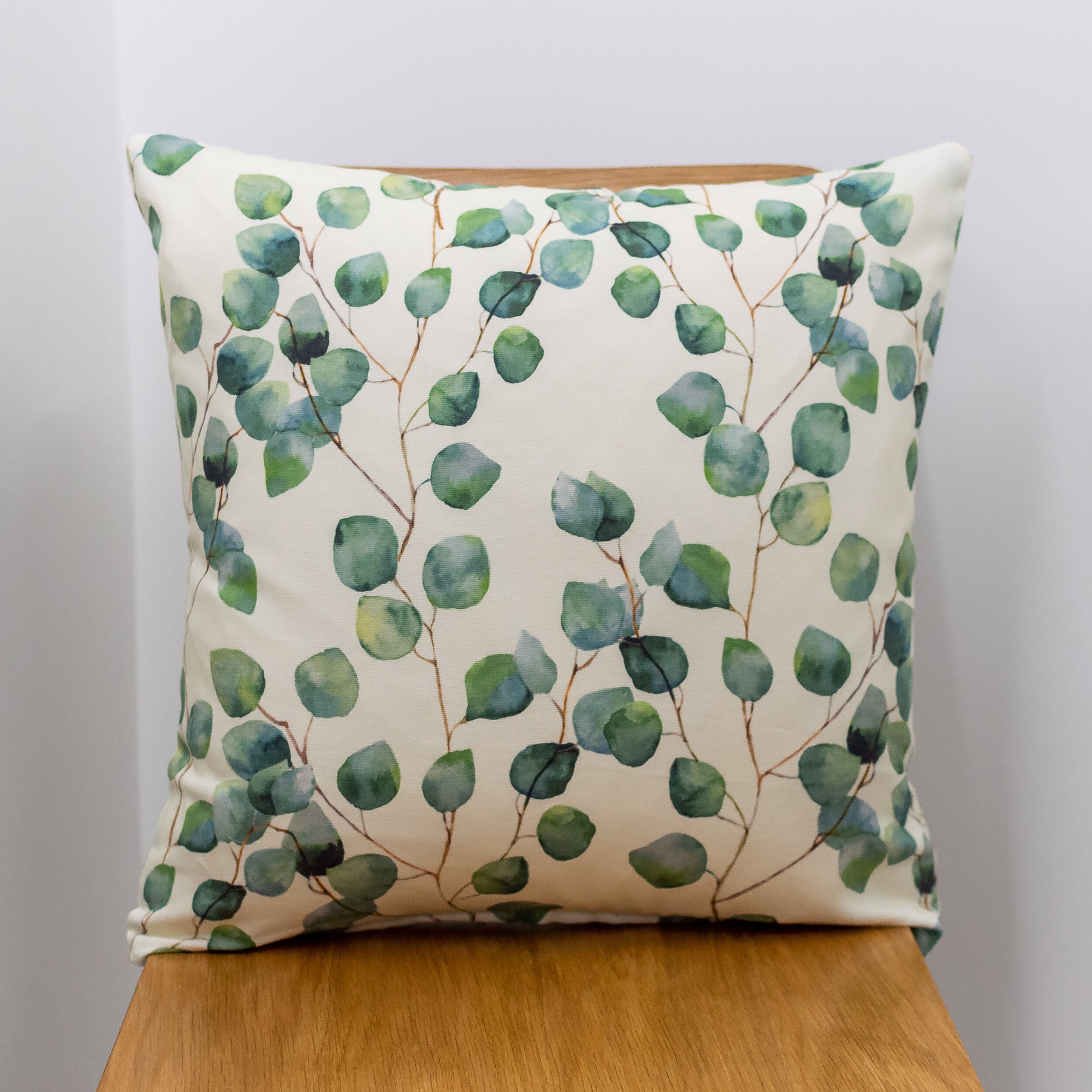 Eucalyptus Leaf Print Cushion Double Sided 17x17 Etsy