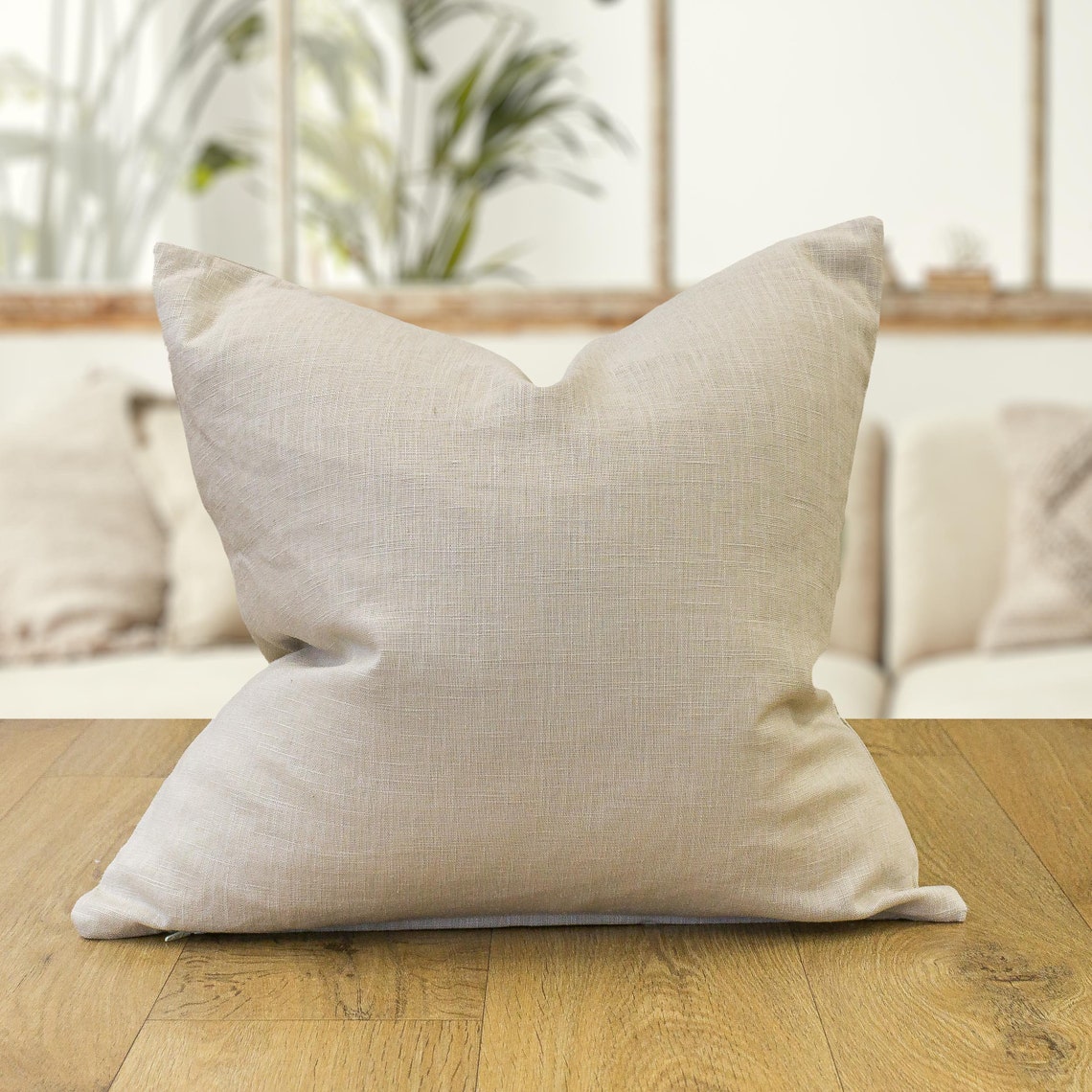 100 Linen Cushion Cover. Plain Natural Beige Linen Cushion Etsy