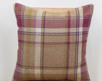 Cosy Checked Cushion in Heather Purple and Double Sided