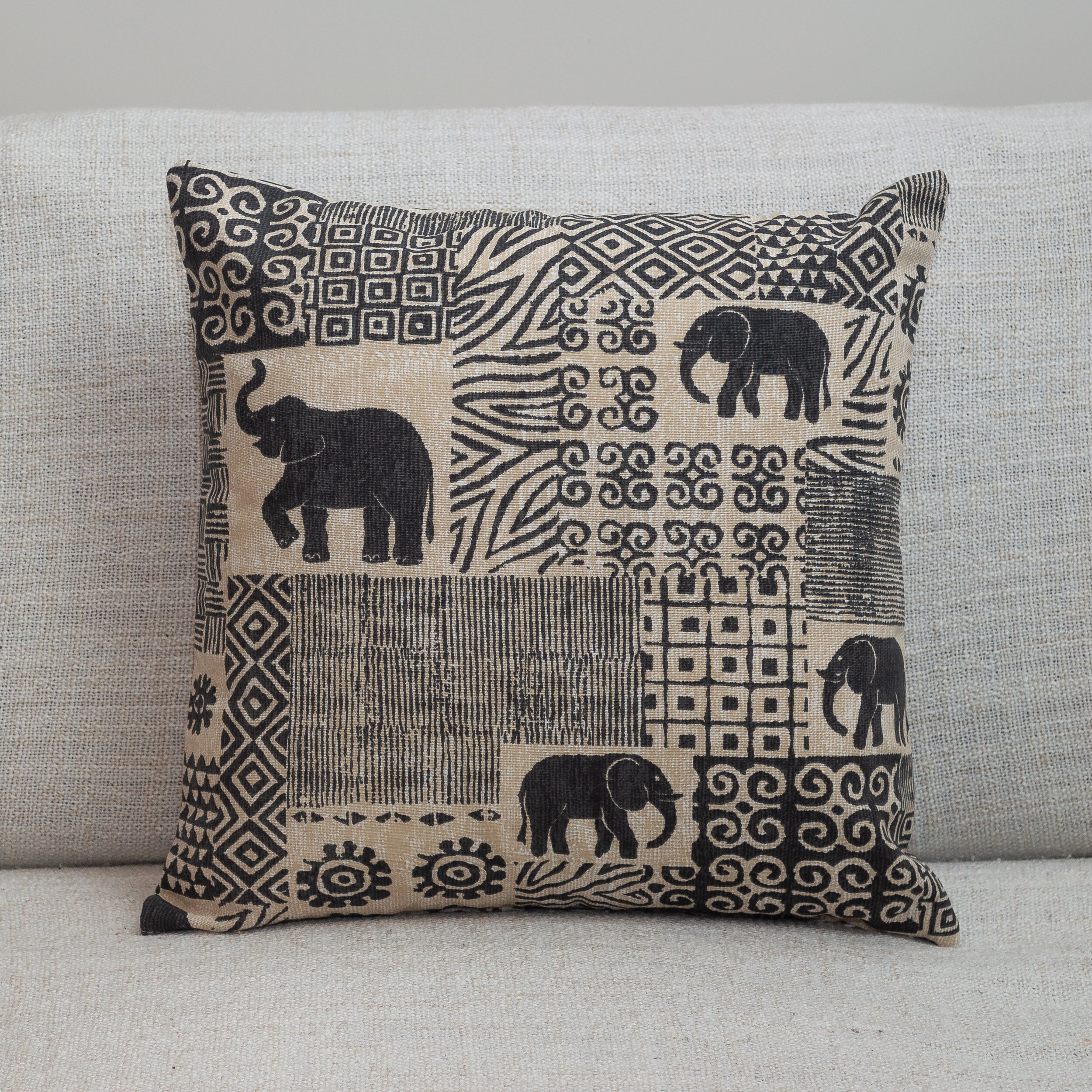 elephant print throw pillows