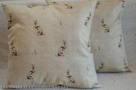 Lapin Tissu Housse De Coussin Bunny Lièvre tissu fait main lin dos