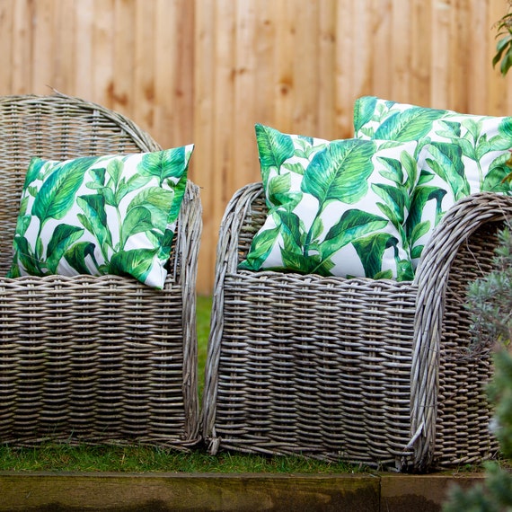 Palma Outdoor Extra large Cushion. Jungle Inspired Green Palm Leaf Design. Outside Home Accessory for Beachuts Patios Gardens. 23x23 XL Etsy