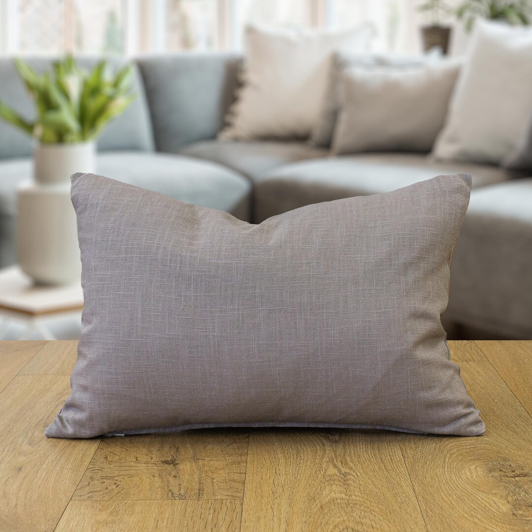 100 Linen Boudoir Cushion Cover. Plain Stone Grey Linen Etsy UK