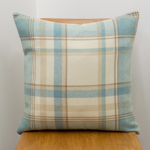 Duck egg blue check throw outlet