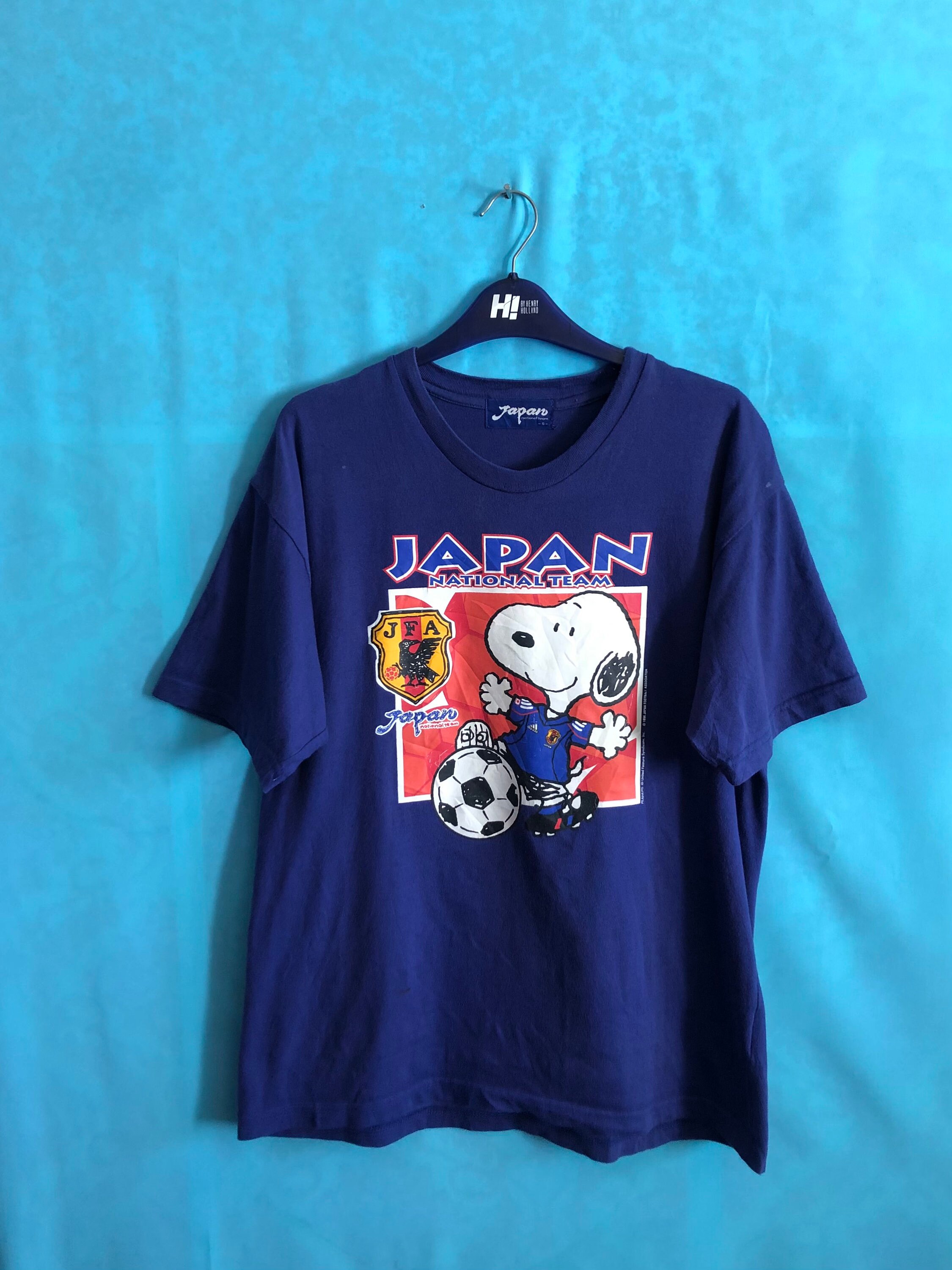 JFA ストライプデザイン Tシャツ Japan National Football Team Adidas JFA Men's Blue Jersey