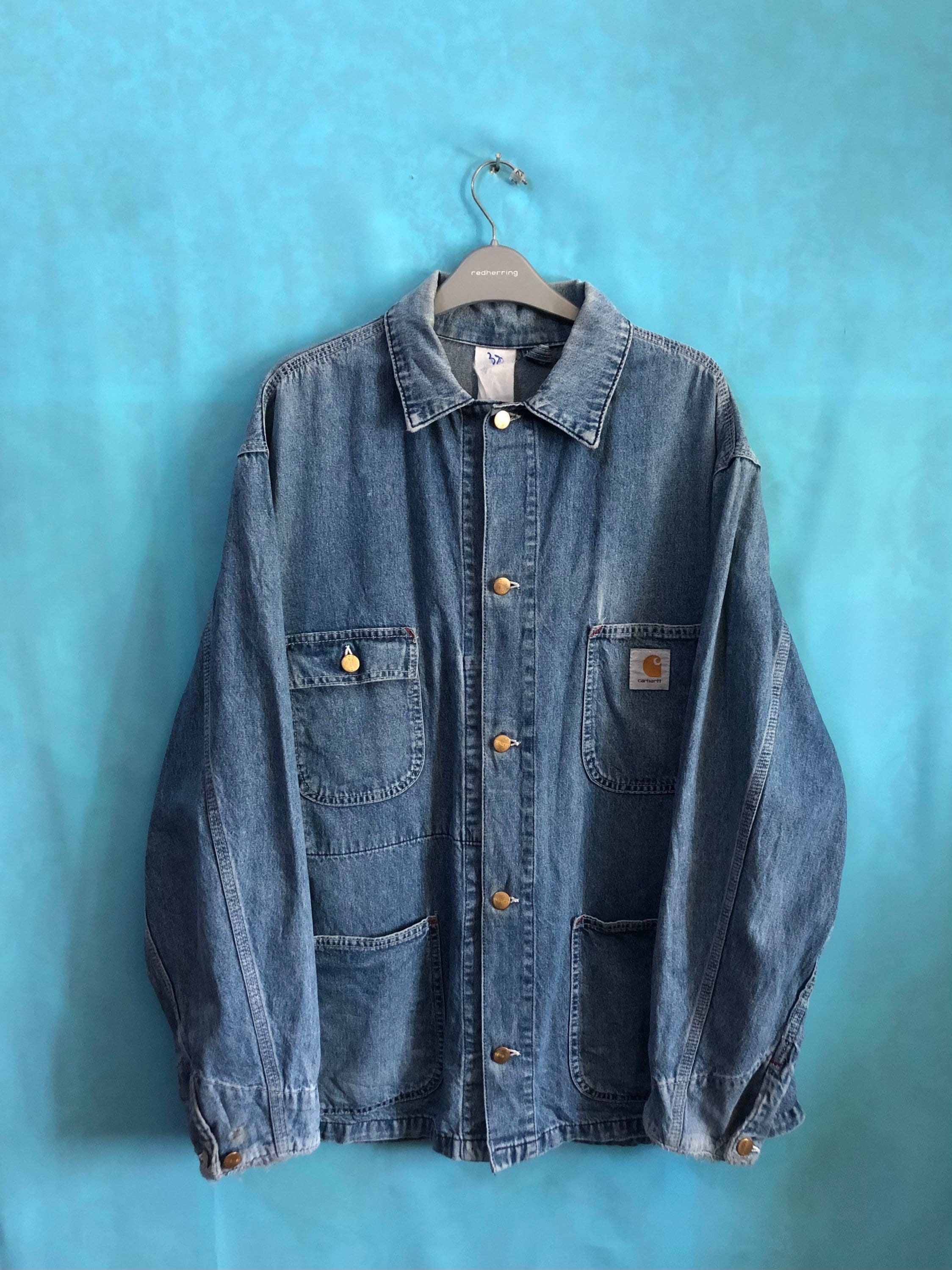 SALEVTG 90s Carhartt Denim Jacket Chore Jacket Made in Usa - Etsy