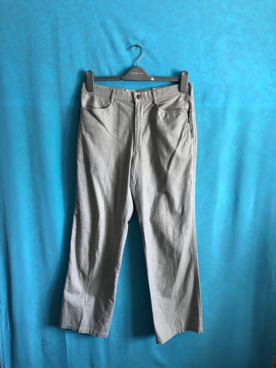 1960's Blue Twill Military Marching Band Trousers/pants With Black