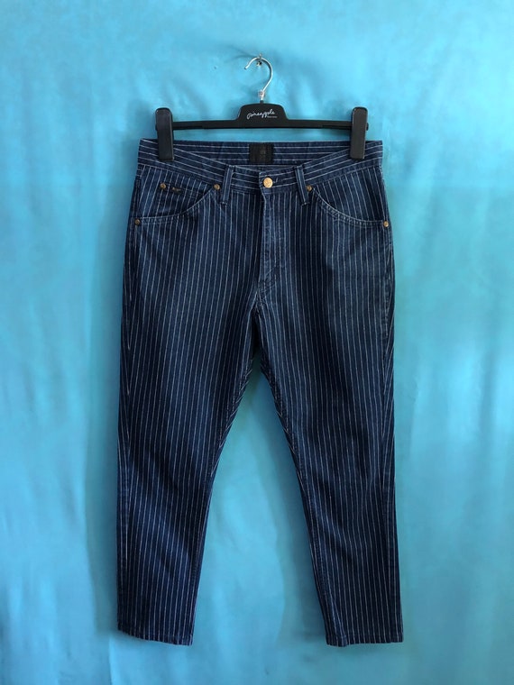 Salevtg Lee Nano Universe Edition Hickory Striped Crop Jeans Etsy