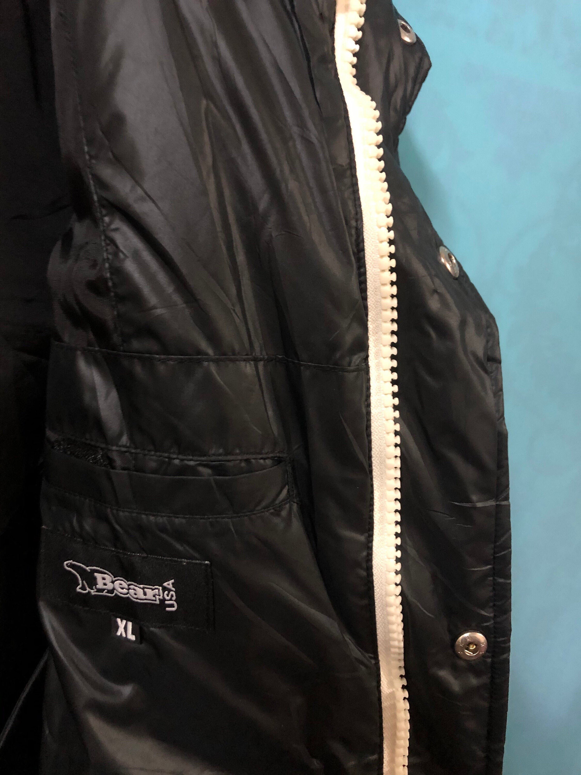 VTG BEAR USA Down Puffer Jackets Wool Collar Extra Large Mint 