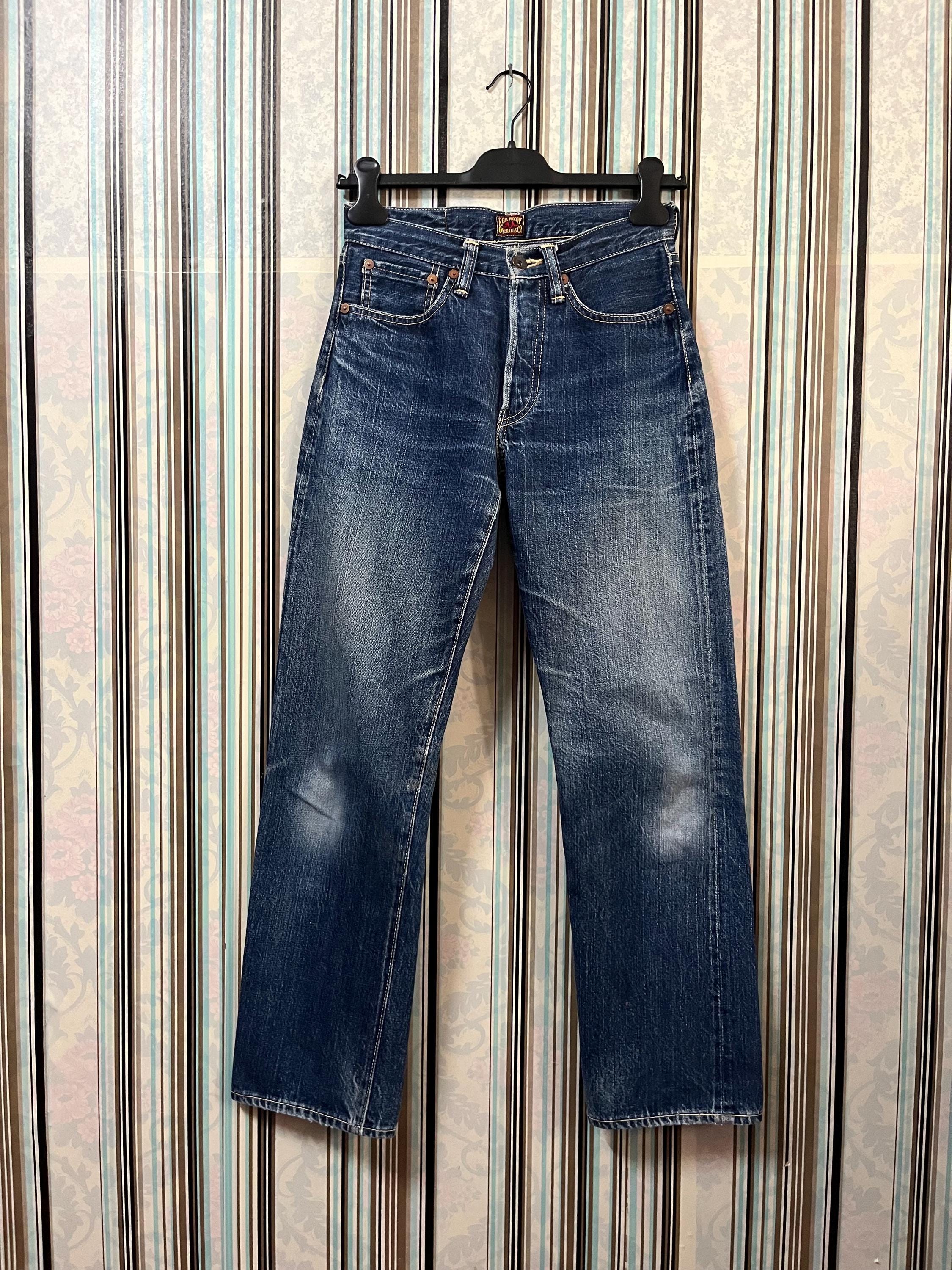 Vintage 1990s THE REAL MCCOY Overalls Co Denim Selvedge Leather