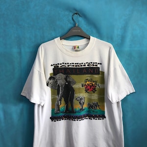 RARE!!VTG thailand bangkok pop art free size distress #1897