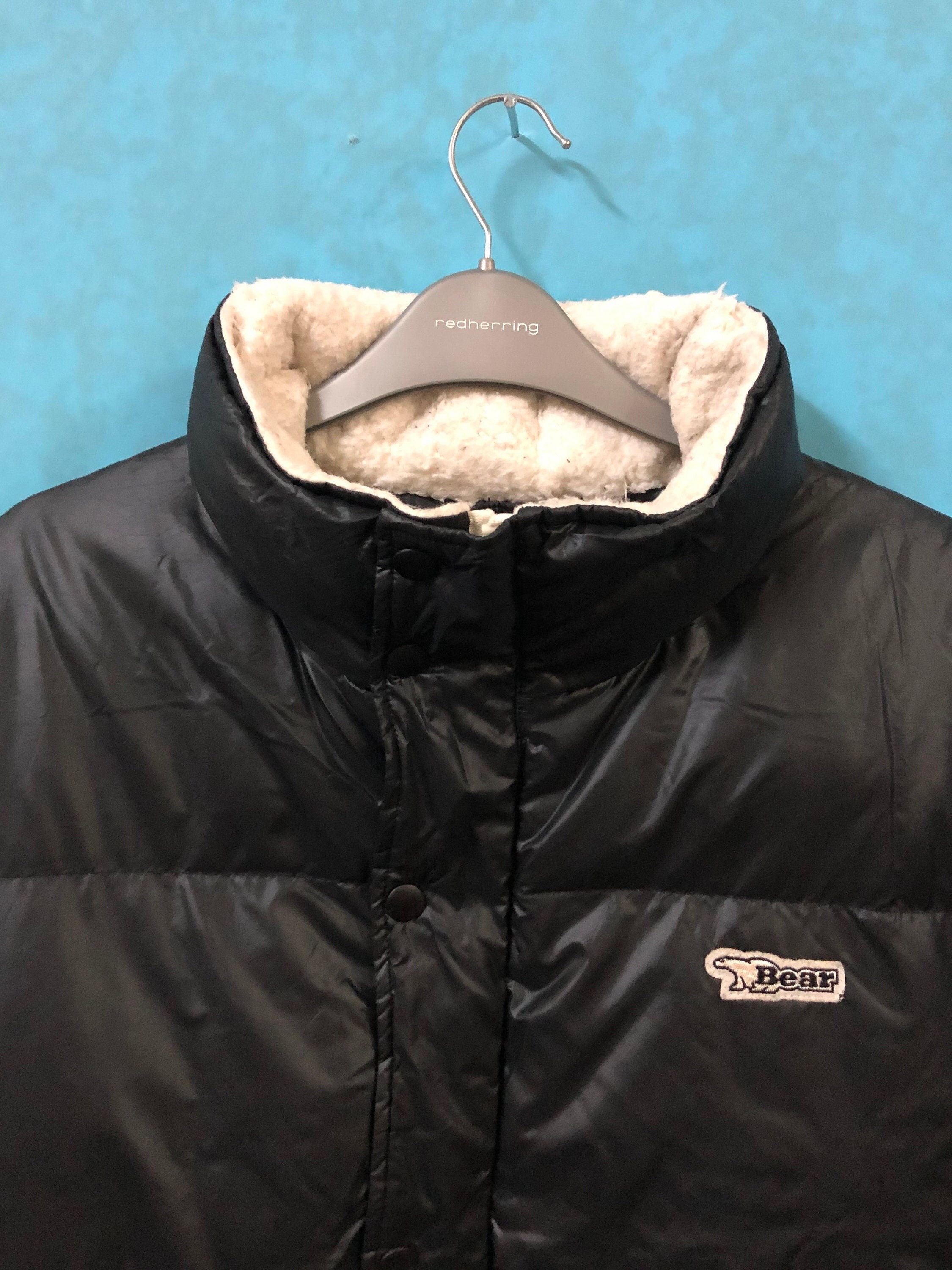 VTG BEAR USA Down Puffer Jackets Wool Collar Extra Large Mint 