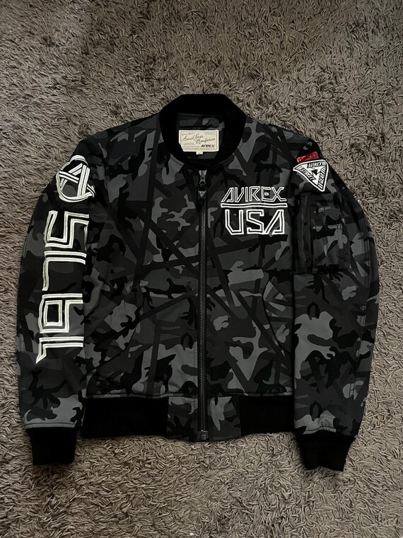 2000s AVIREX Usa Avirex Street Gear Road Camouflage Bomber Ma-1