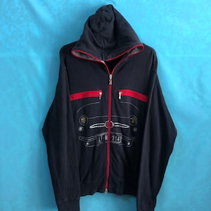 RARE!! VTG laura felice milano hoodies pullover zip up designer zipper embroidery size 50 #1154