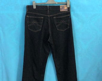 VTG KENZO JEANS denim negro ajuste relajado perfecto estado tamaño 32 ##554