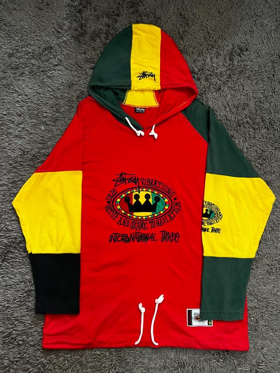 1990s STUSSY World International Tribe Color Blocks Irie Jah Rydim