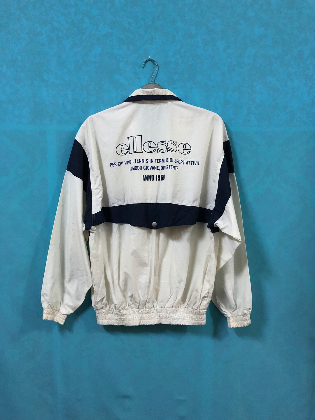 ellesse (M)ホワイトファー付きクロップドジャケット ブルゾン y2k ellesse (M)ホワイトファー付きクロップドジャケット ブルゾン y2k